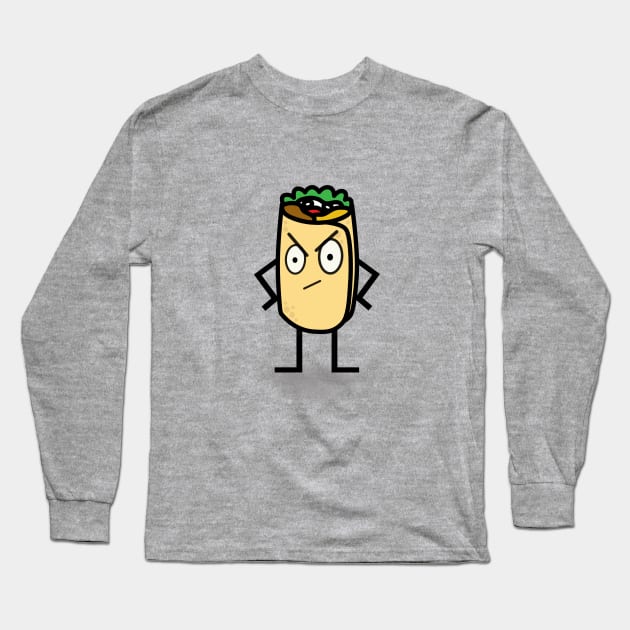 Disgruntled Burrito Long Sleeve T-Shirt by MidniteSnackTees